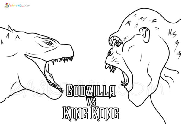 Godzilla Vs Kong Coloring Pages