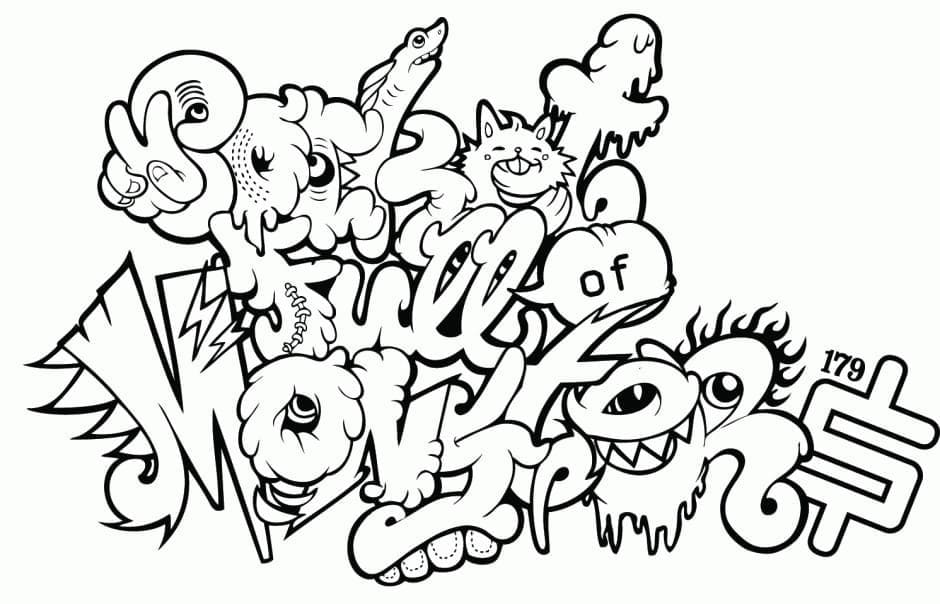 Disegni di Graffiti da colorare - 100 immagini per la stampa gratuita