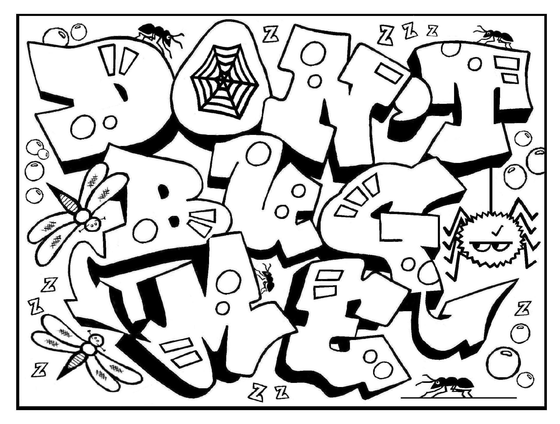 Graffiti Coloring Pages | 100 Pictures Free Printable