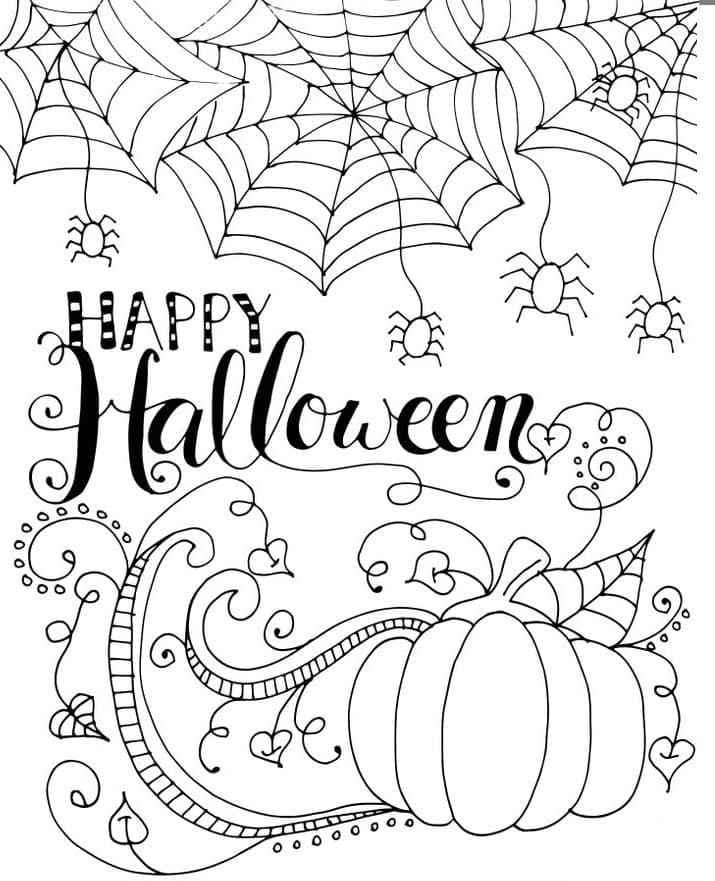Desenhos de Halloween para adultos para colorir - 100 imagens