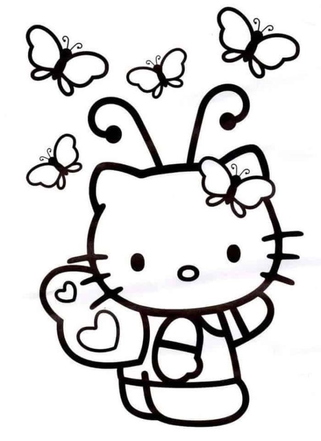 Hello Kitty Coloring Pages | 100 Pictures Free Printable