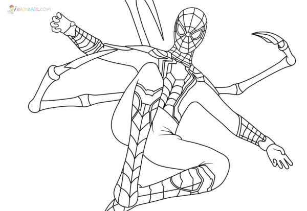 Iron Spiderman Coloring Pages