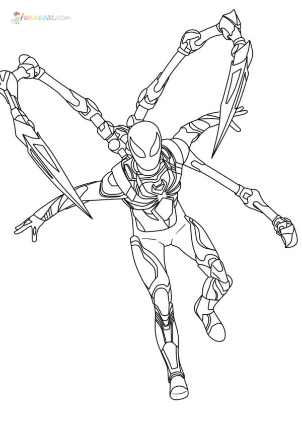 10 Captivating Spider-Man Coloring Pages Featuring the Iron Spider