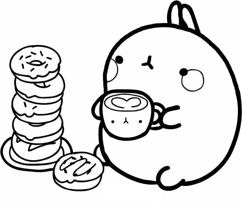 Desenho de comida kawaii para colorir para crianças