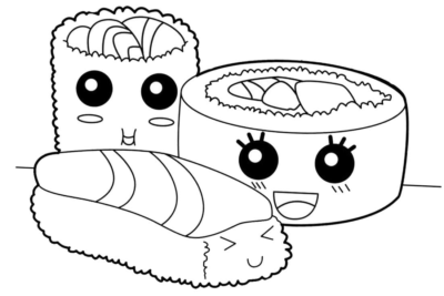 Desenhos de Comida Kawaii para Colorir