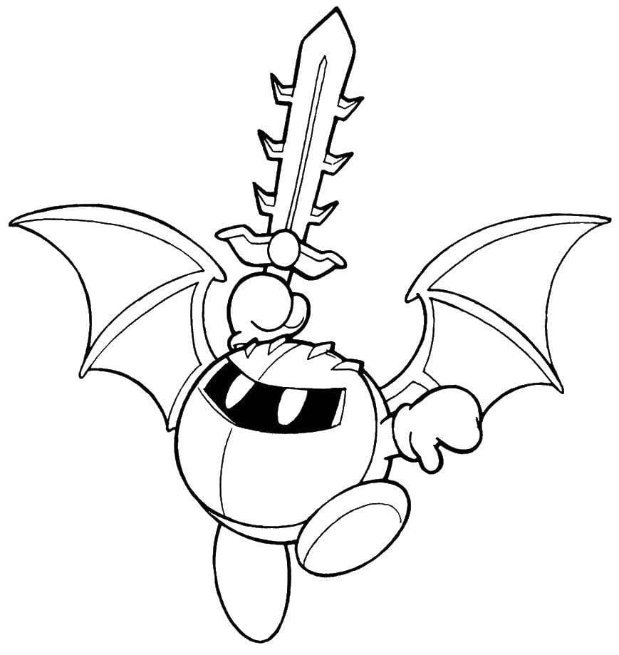 kirby meta knight coloring pages