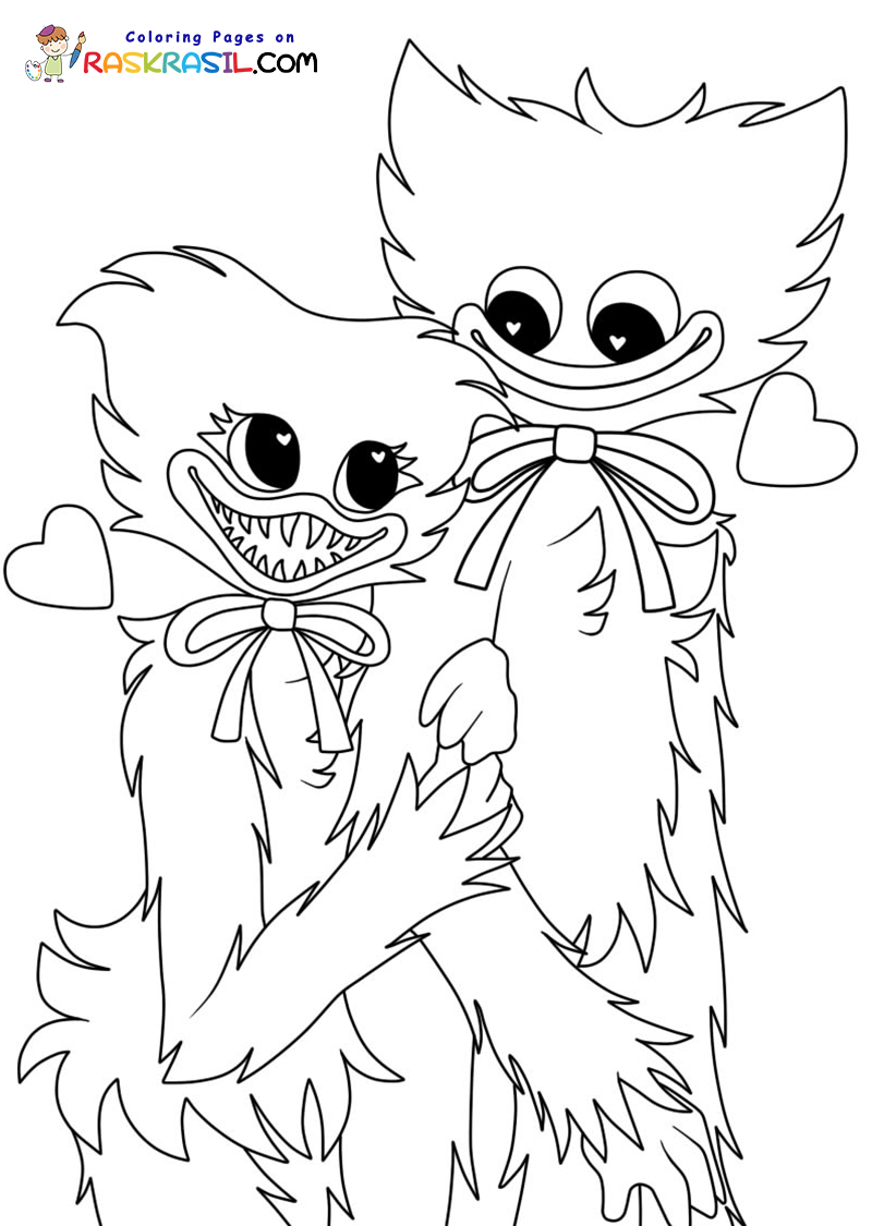   Huggy Wuggy Coloring Pages Cute  Best Free