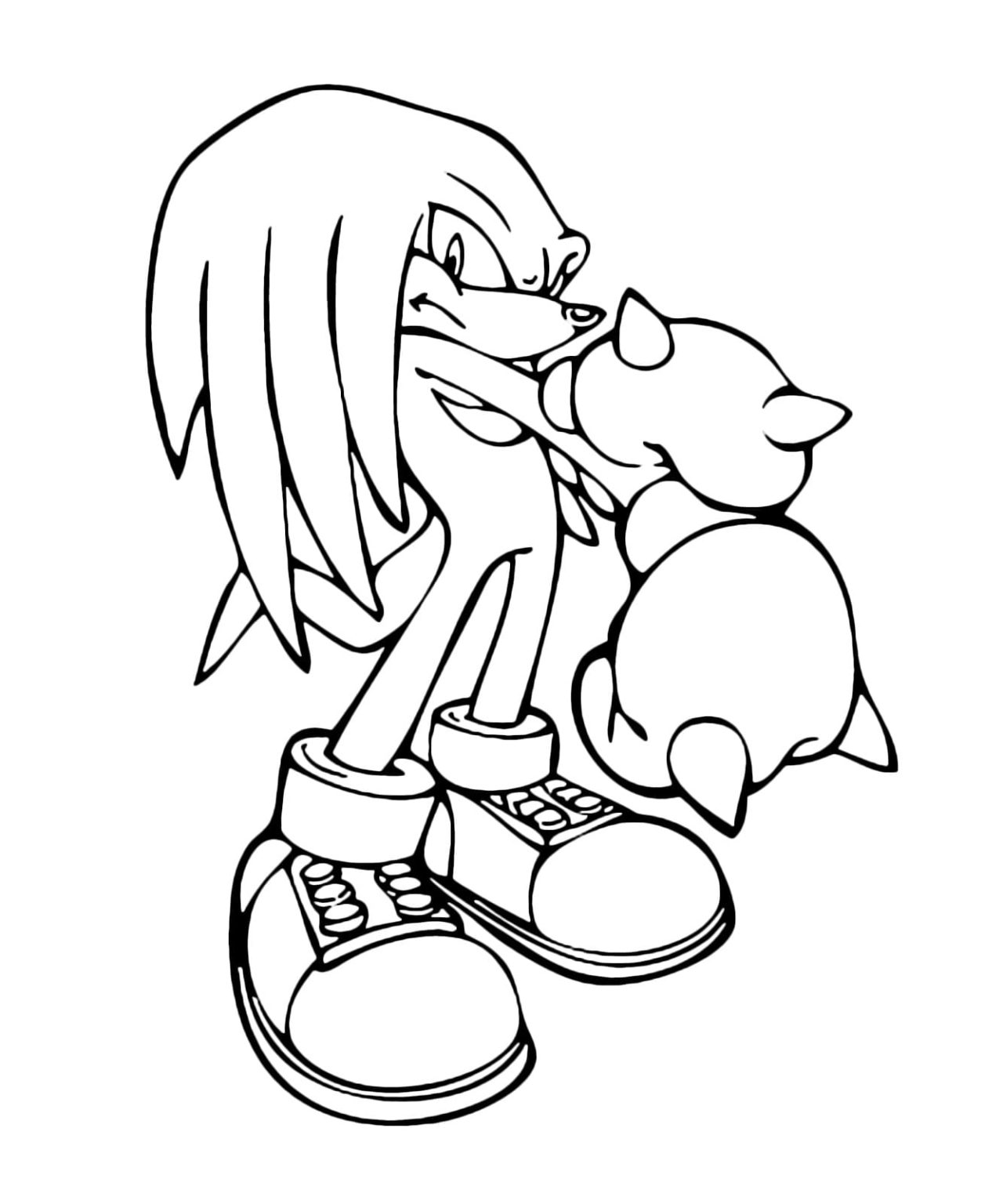 Knuckles the Echidna Coloring Pages