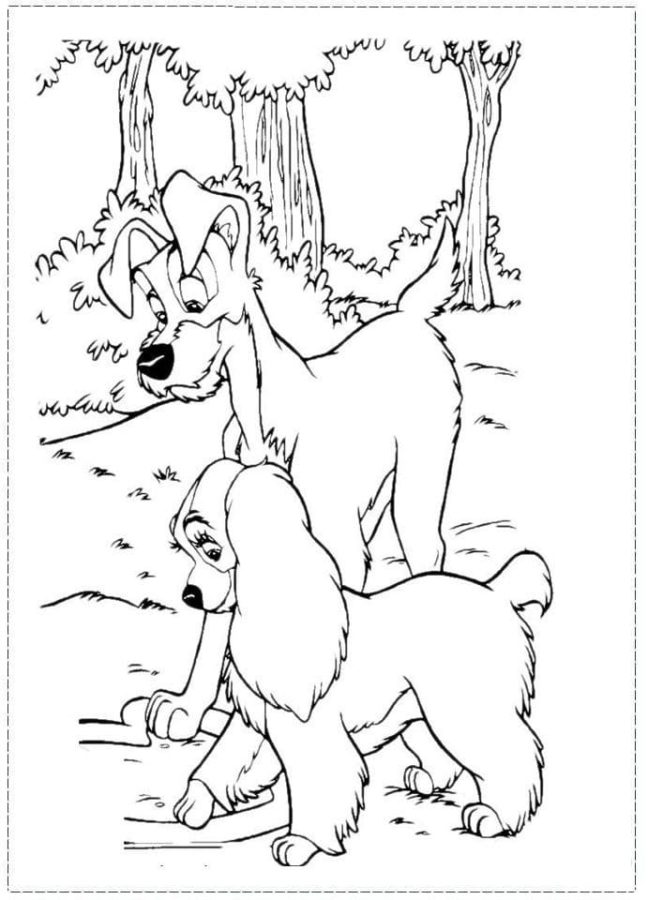 Coloriage La Belle et le Clochard - 80 pages à colorier à imprimer gratuits
