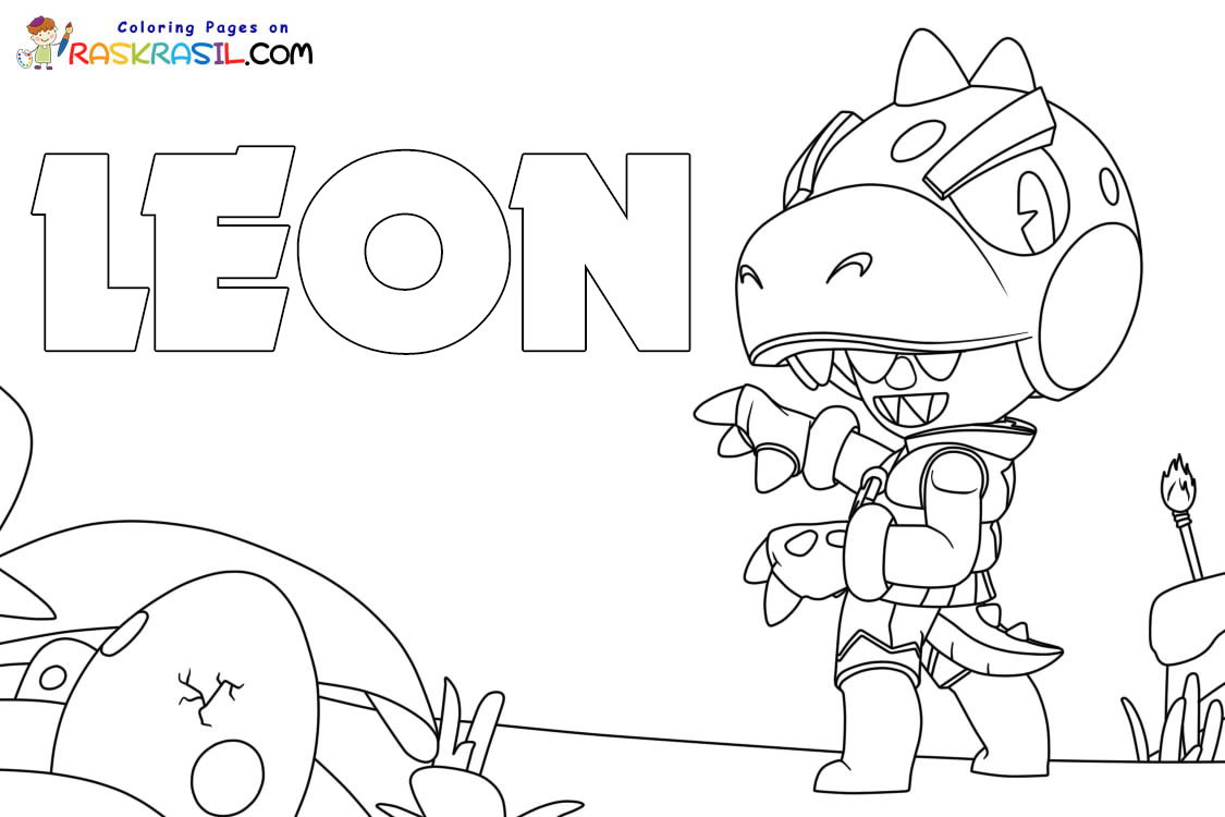 Leon Brawl Stars Coloring Pages