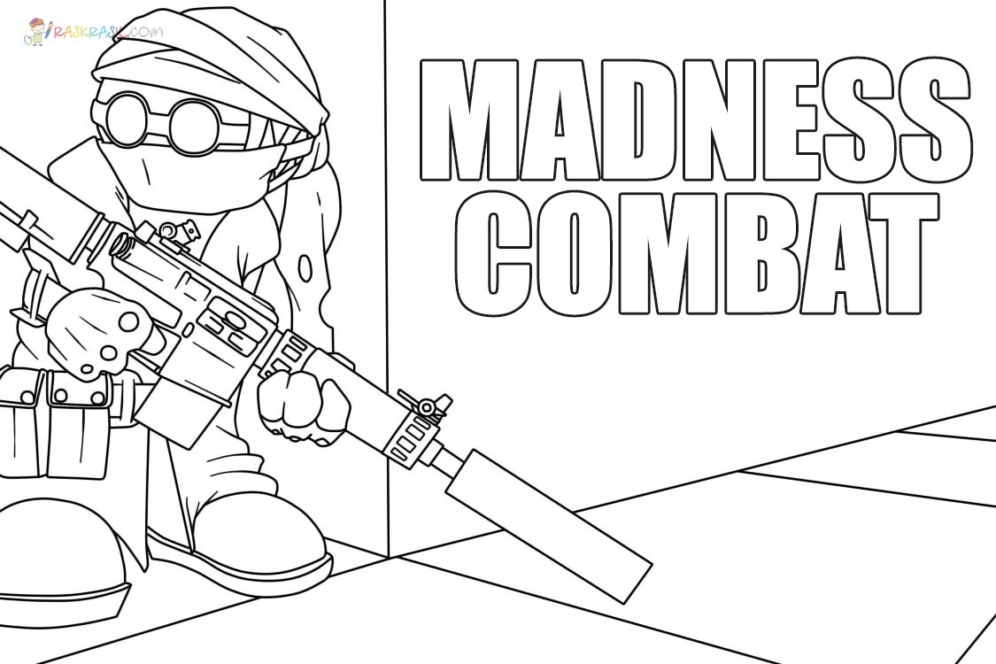 Раскраски Маднесс Комбат (Madness Combat) - Распечатать бесплатно