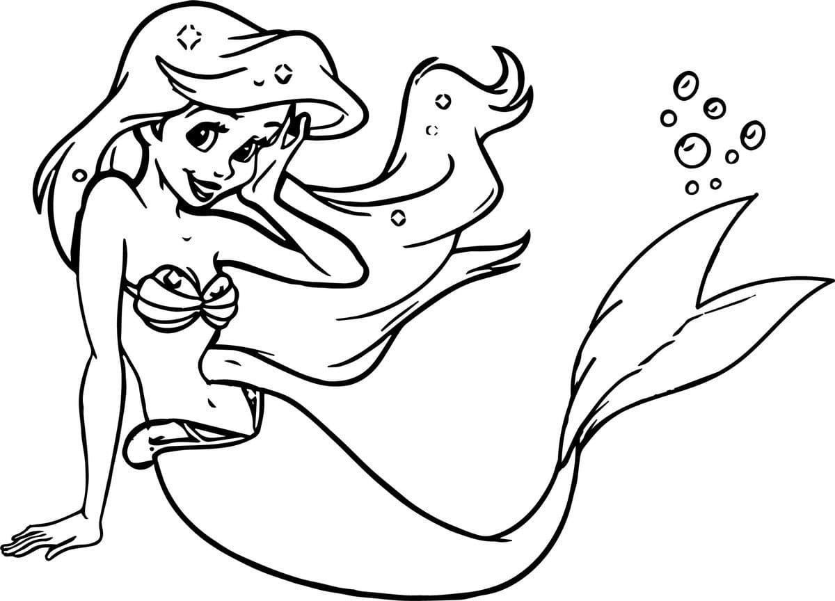 Ausmalbilder Meerjungfrau | 100 Malvorlagen Kostenlos zum Ausdrucken