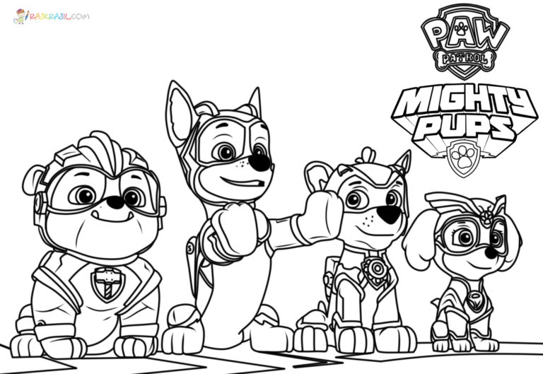 PAW Patrol Mighty Pups Coloring Pages | 60 Pictures Free Printable