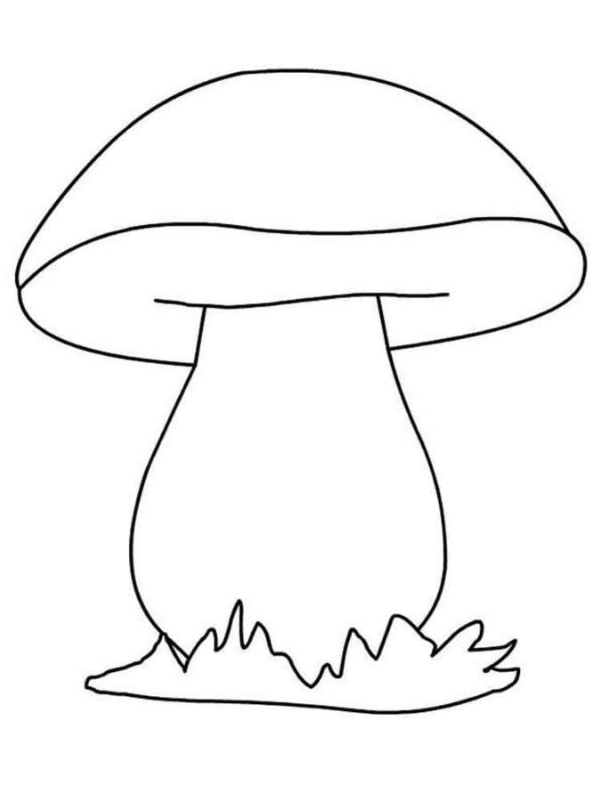 Dibujo de un hongo para imprimir y colorear - Dibujando con Vani