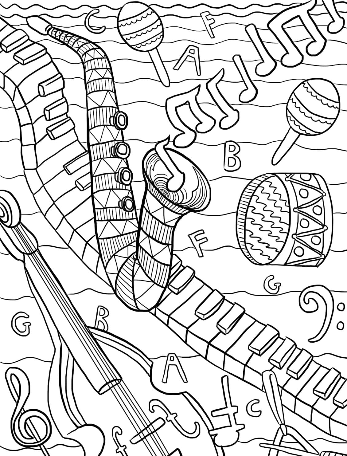 Free Coloring Pages Music