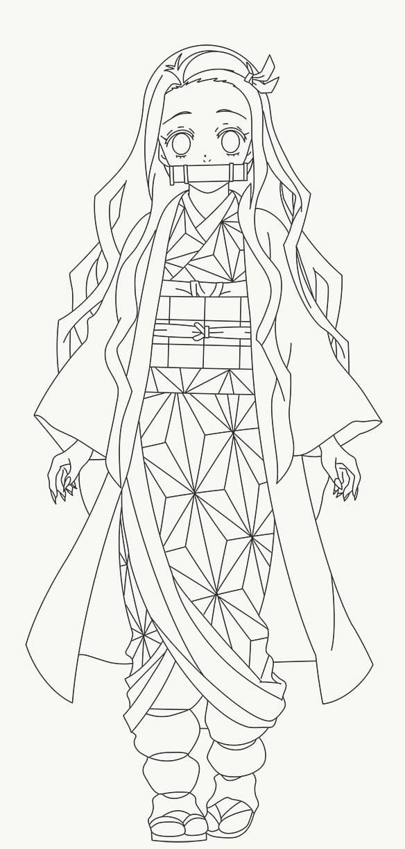 Chibi Nezuko Coloring Pages : Nezuko Sketches Drawings Anime People