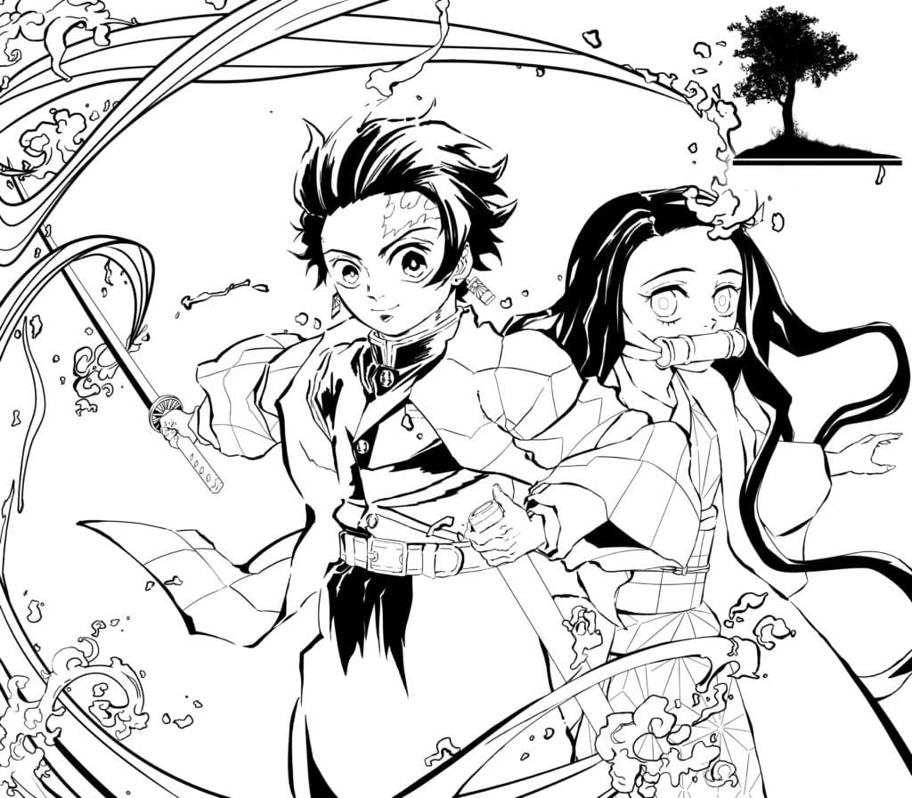 Desenhos de Nezuko Kamado para colorir - Desenhos para Imprimir