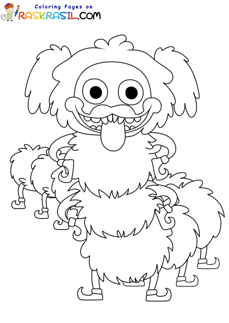 Coloring page Poppy Playtime : PJ Pug-a-Pillar & Bunzo Bunny 4