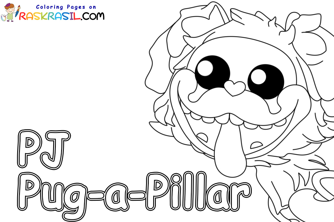 PJ Pug a Pillar Coloring Book: PJ Pug a Pillar from Poppy Playtime Chapter 2  Coloring Book - Poppy Playtime characters , Easy Coloring For Kids, Boys,  Girls, Toddlers : a Pillar