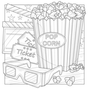 Popcorn Coloring Pages