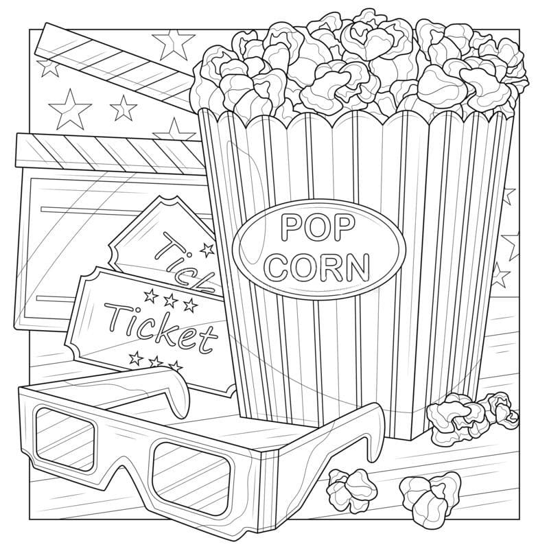 Popcorn Coloring Pages | 100 Pictures Free Printable