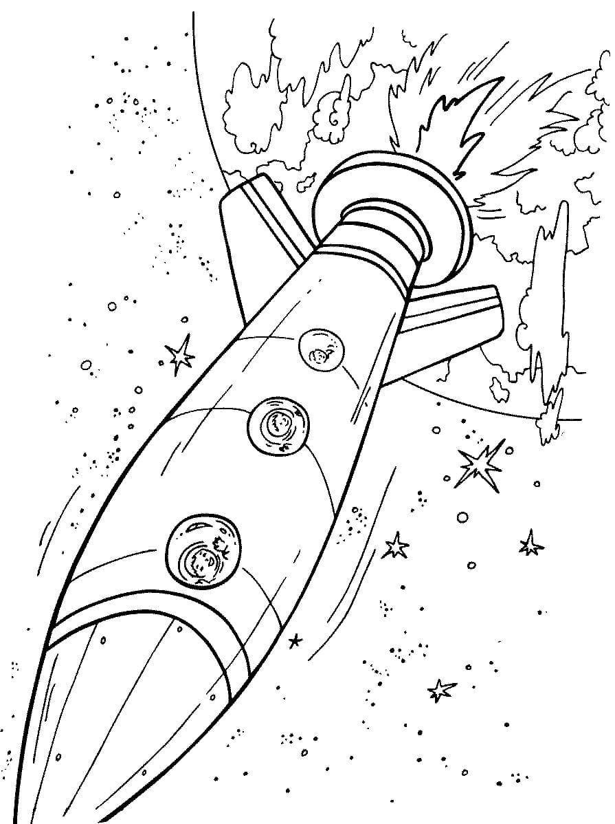 Dibujos de Cohete para Colorear
