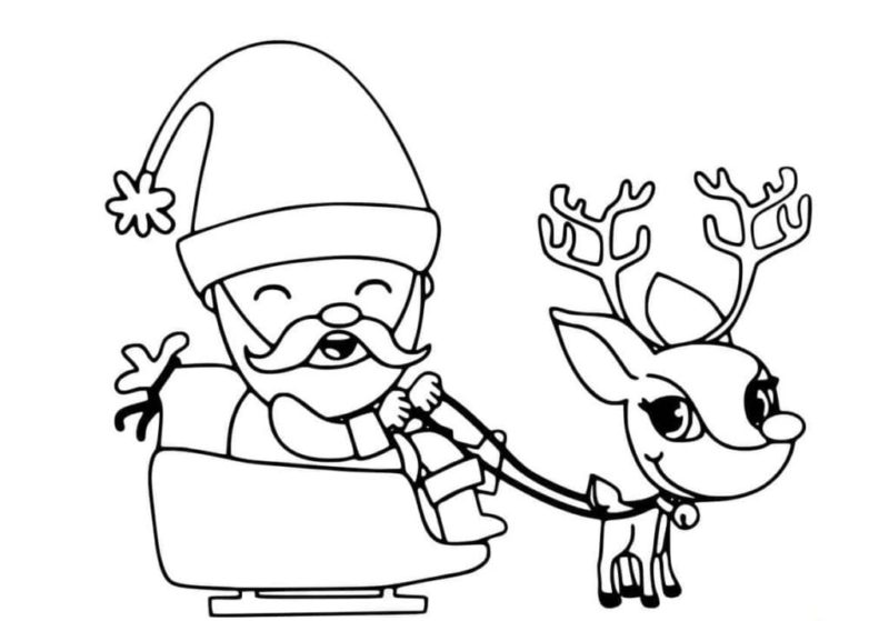 Coloriage Père Noël et Rennes - 100 pages à colorier à imprimer gratuits