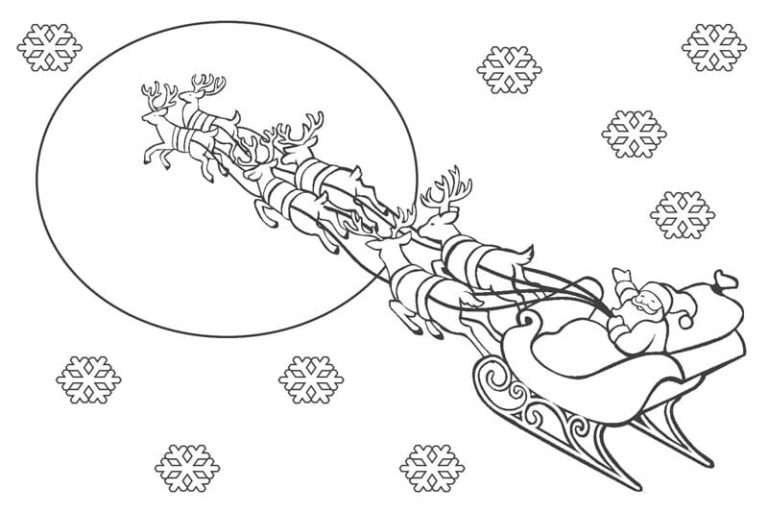 Ausmalbilder Weihnachtsmann und Rentier | Malvorlagen zum Ausdrucken