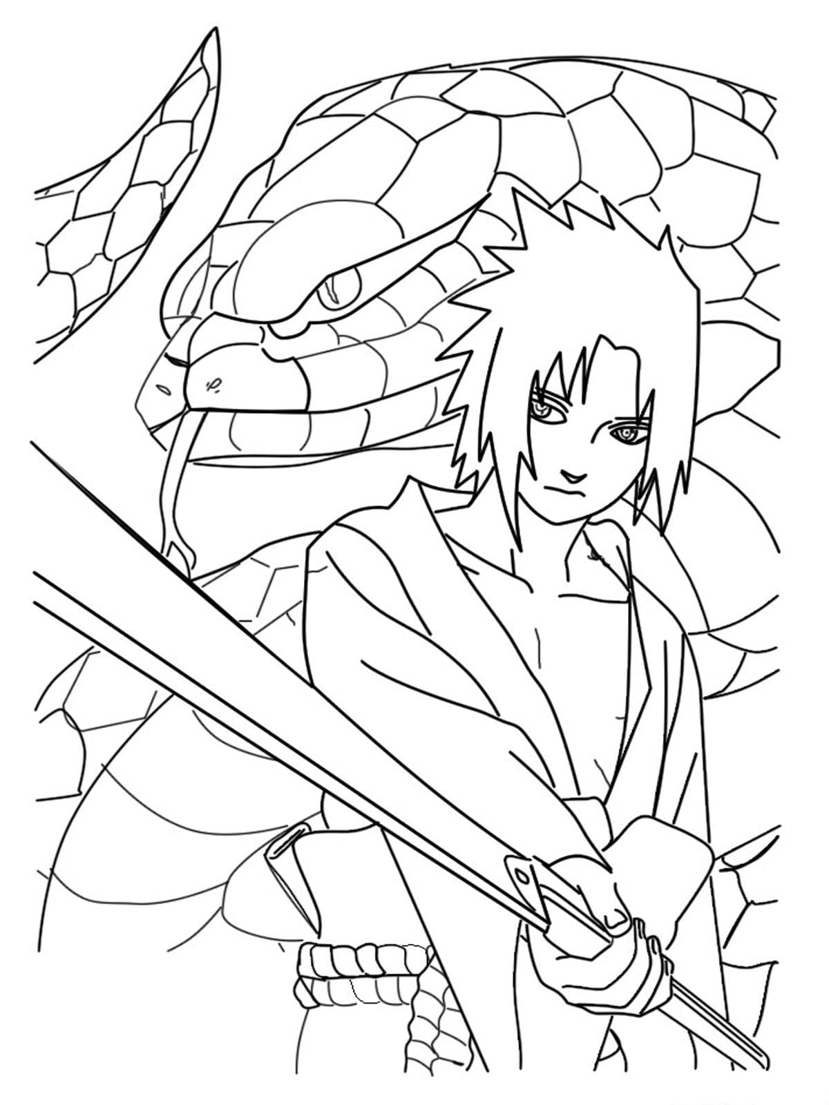 Desenhos para colorir de Sasuke e Sakura - Desenhos para colorir gratuitos  para imprimir