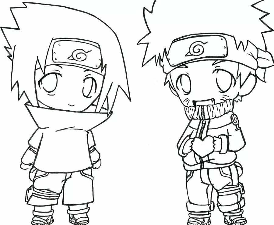 Desenhos de Naruto e Sasuke para Colorir e Imprimir