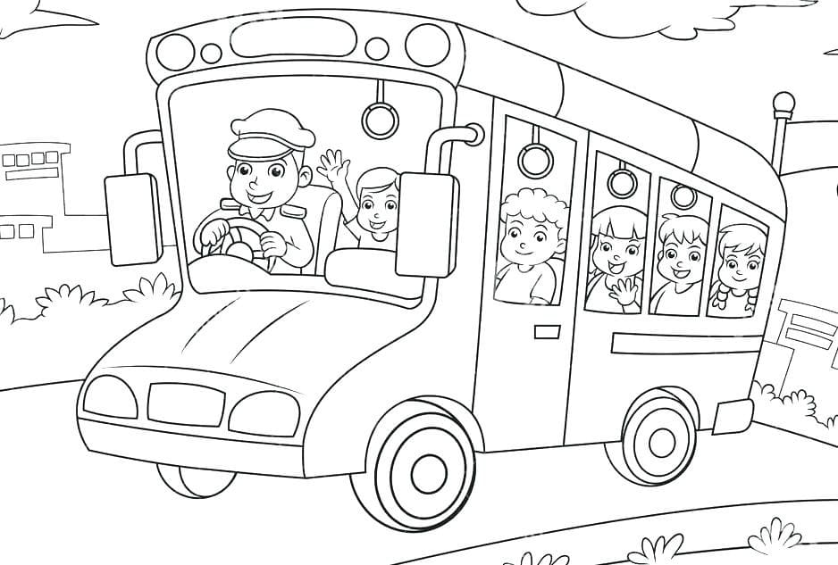 Dibujos de Autobús escolar para Colorear
