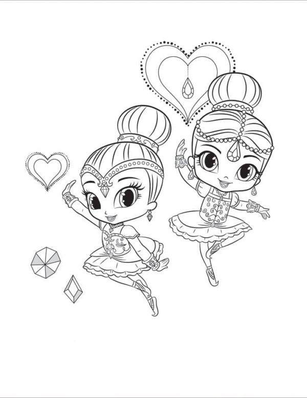 Desenhos de Shimmer e Shine para colorir - 100 imagens para imprimir