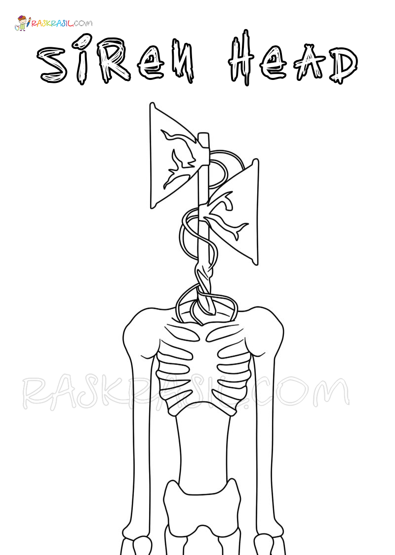 Seja criativo com as páginas para colorir Siren Head - imprimíveis e grátis