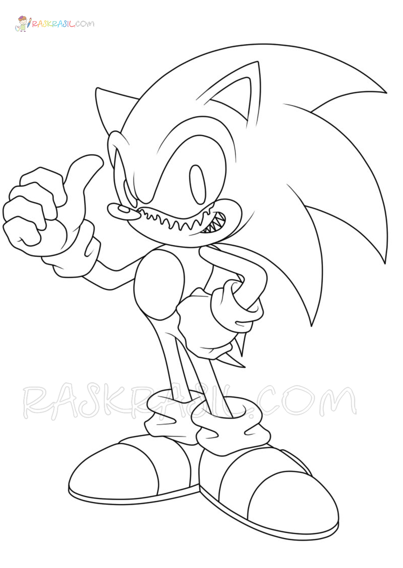 Disegni di Sonic.Exe da colorare - Nuove immagini per la stampa gratuita