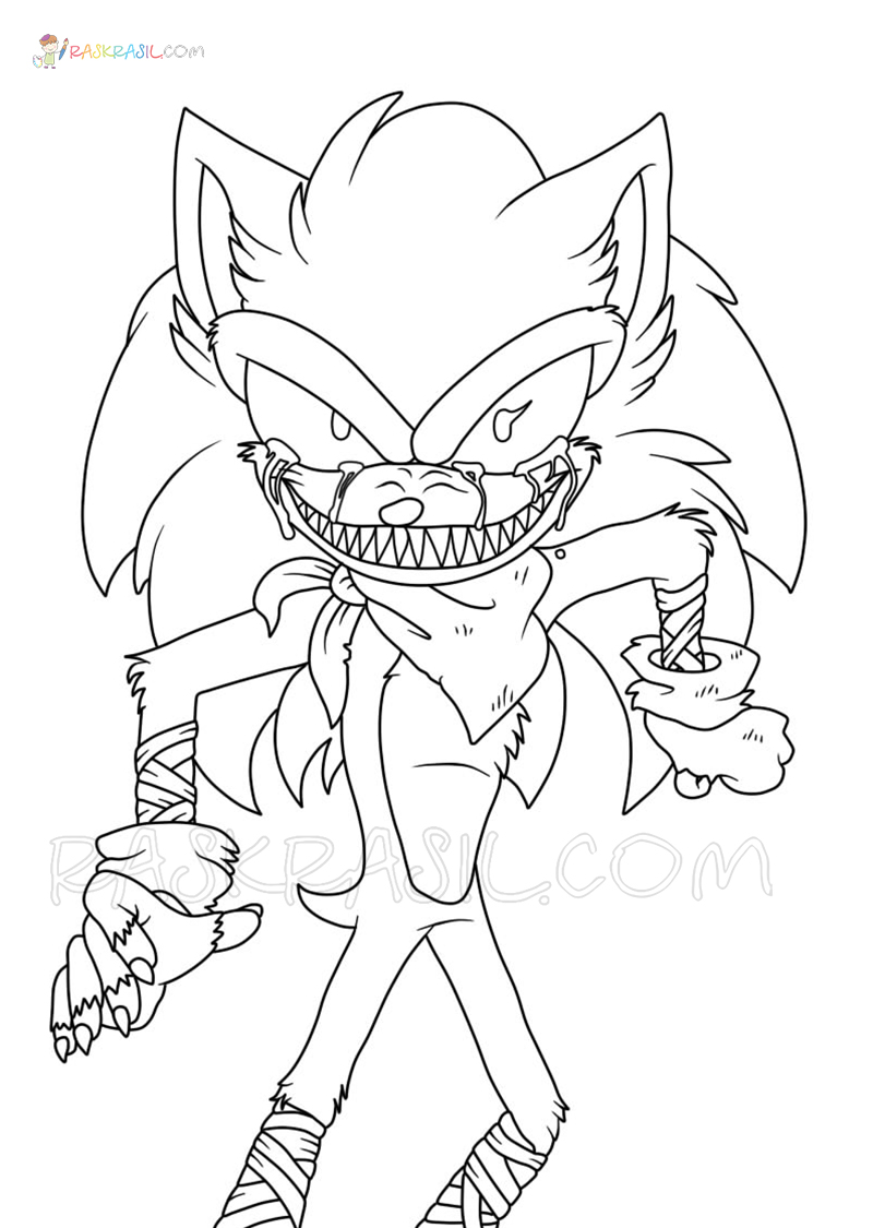 Sonic Exe Coloring Pages Printable for Free Download