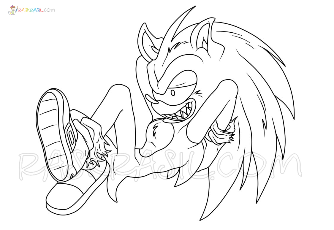 Desenho e Imagem Sonic EXE Prontidão para Colorir e Imprimir Grátis para  Adultos e Crianças 