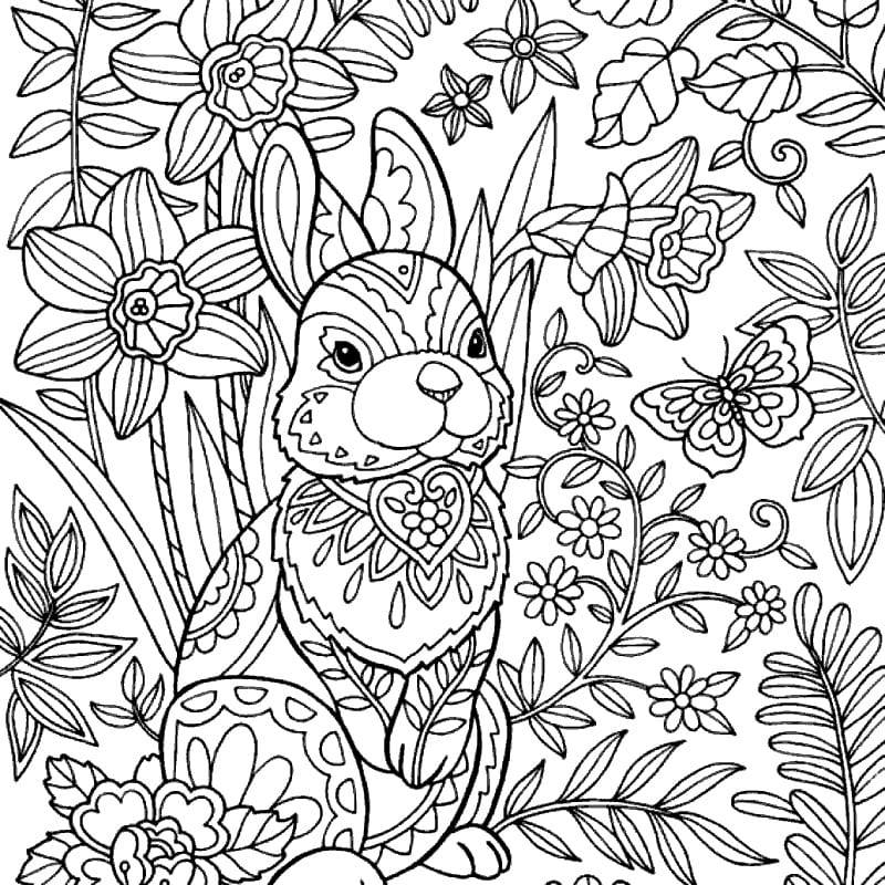 coroa de flores desenho de primavera para colorir para adultos 17197896  Vetor no Vecteezy