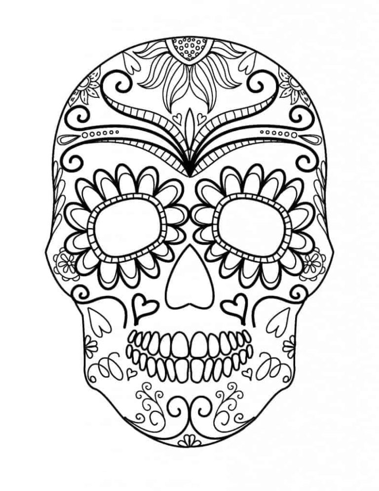 Dibujos de Calavera de Azúcar para Colorear - 100 imágenes