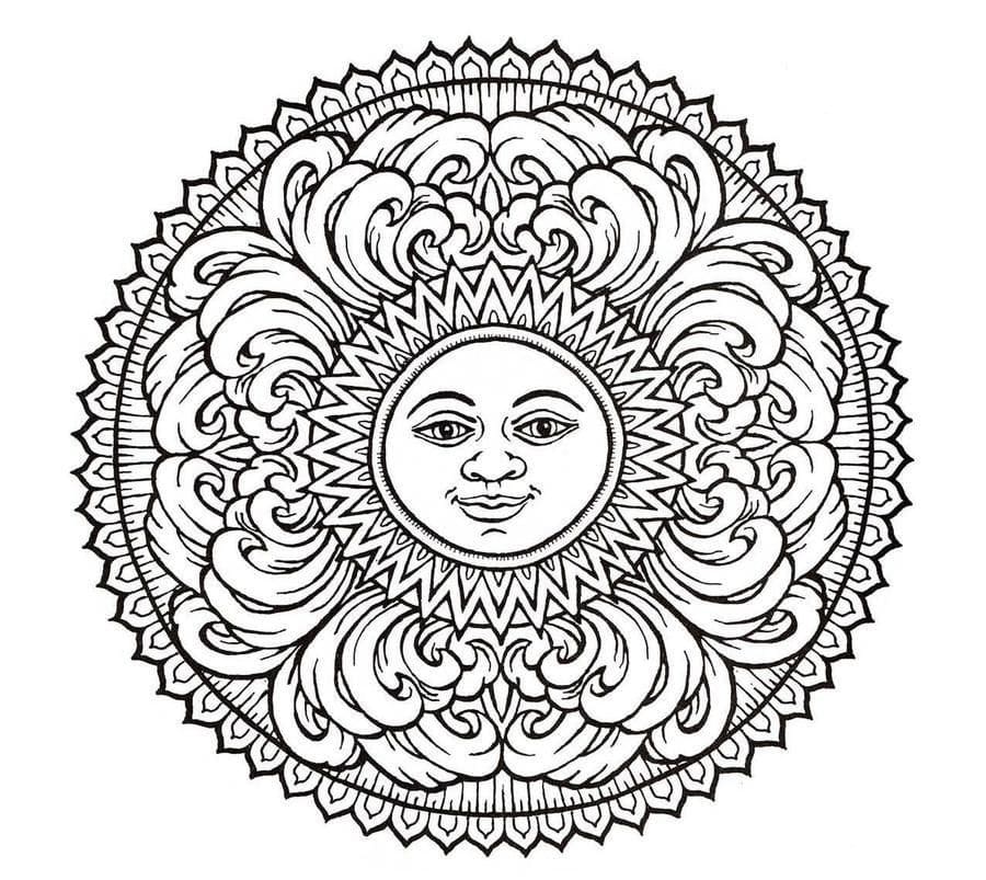 Kolorowanki Słońce i Księżyc | Darmowe Malowanki do wydruku