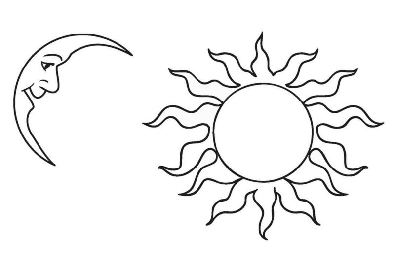 Dibujos de Sol y Luna para Colorear