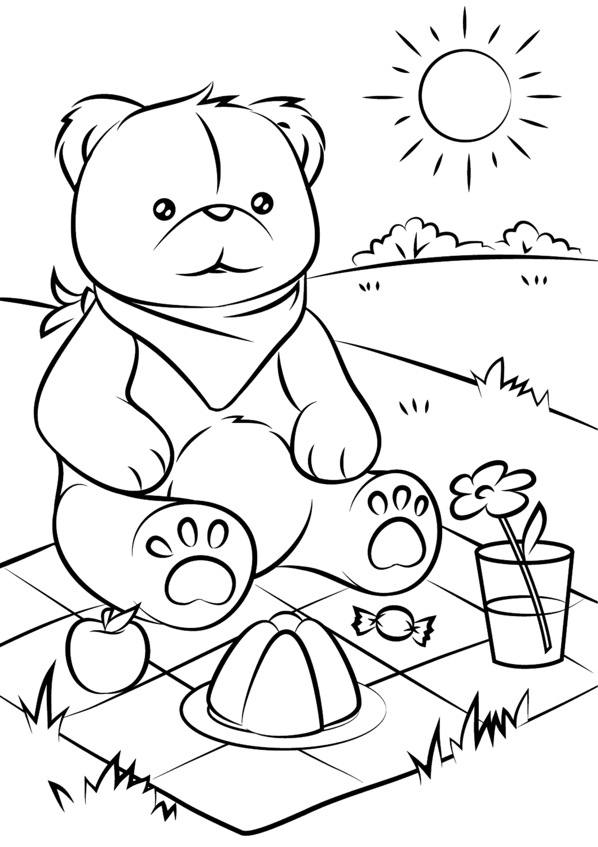 ausmalbilder teddybär mit herz