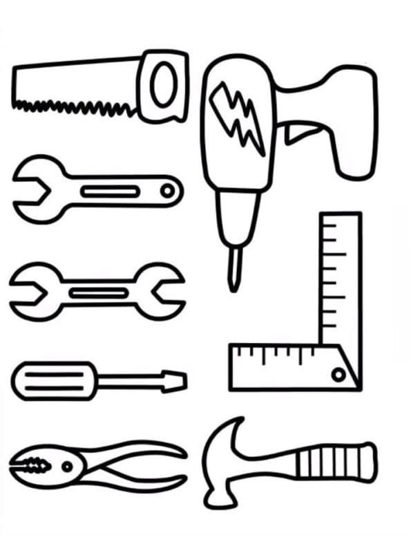 Tool Coloring Pages | 100 Pictures Free Printable