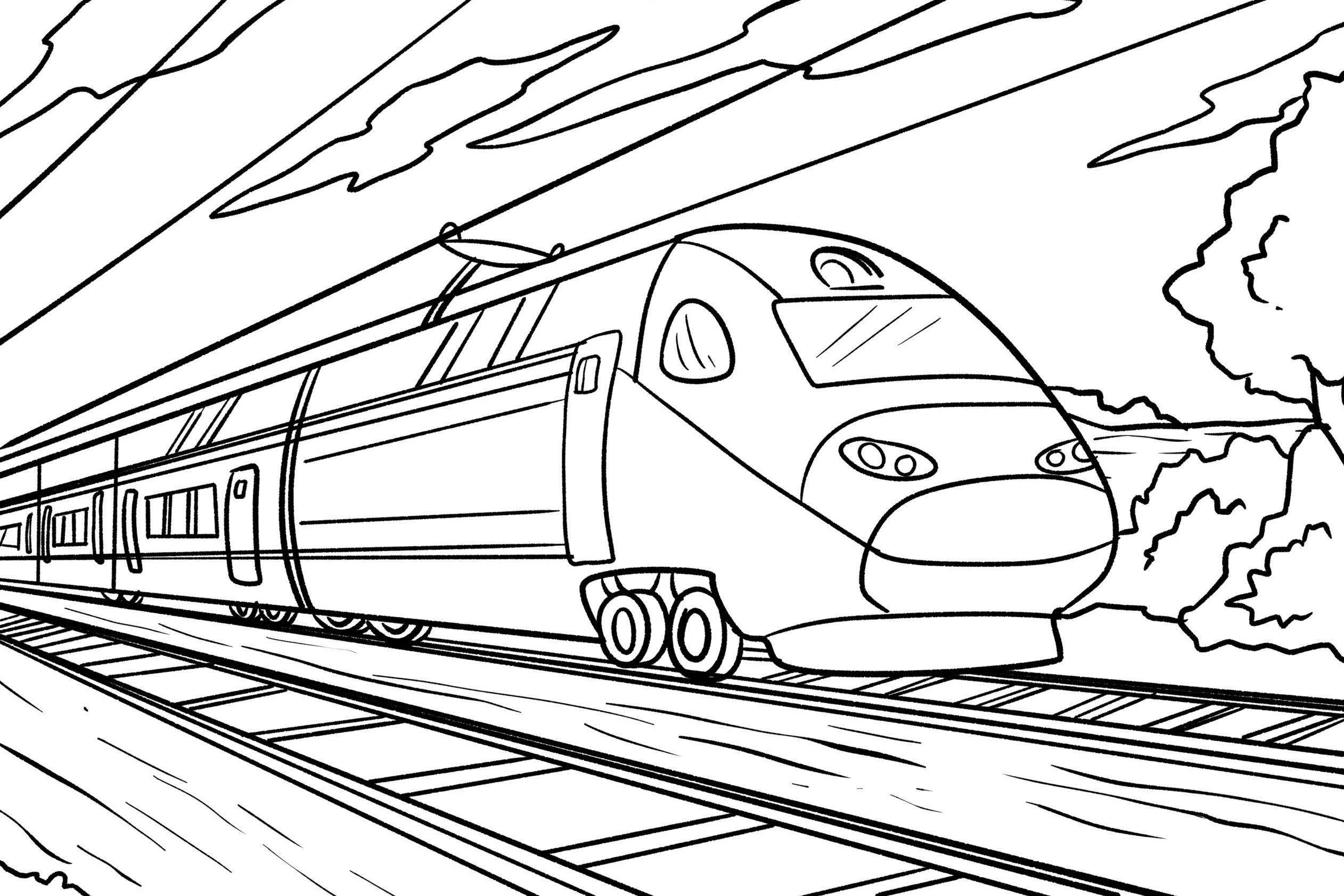 Раскраска пассажирский поезд