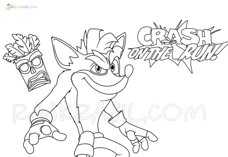 Ausmalbilder Crash Bandicoot | 100 Malvorlagen Kostenlos zum Drucken