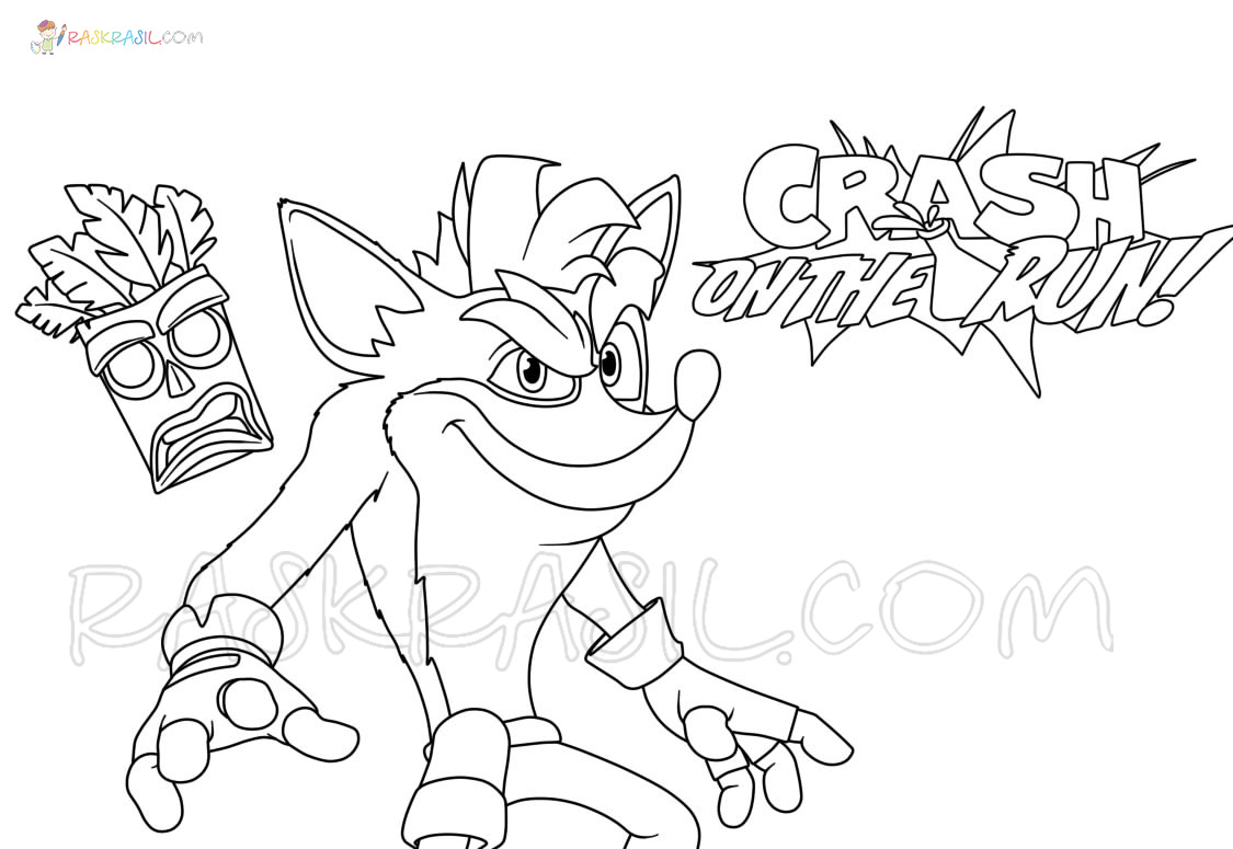 Crash Bandicoot Coloring Pages | 100 Best Pictures Free Printable