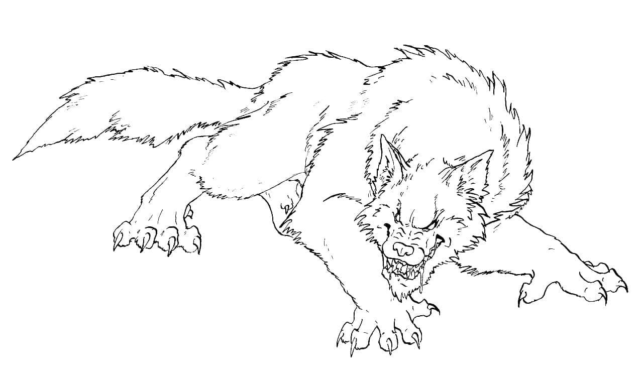 Coloriage Loup Garou à imprimer