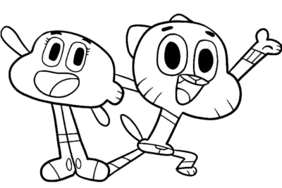 Kolorowanki Gumball - 100 darmowych kolorowanek do wydruku