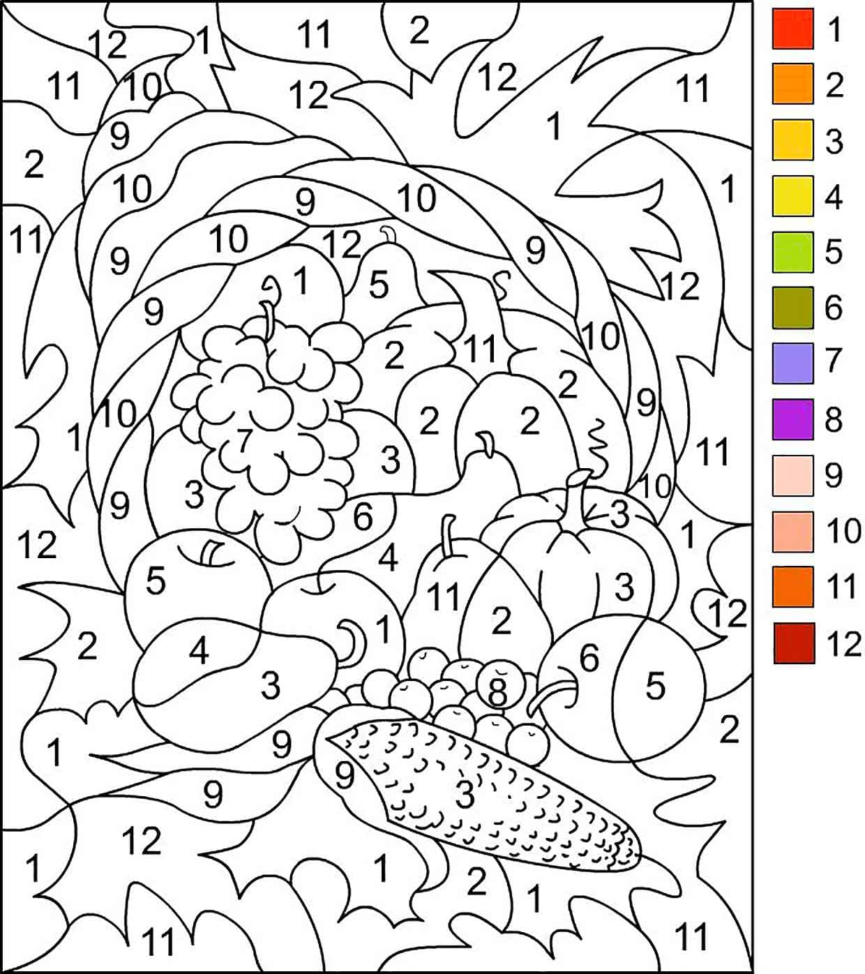 Color By Number | 100 Best Worksheets Coloring Pages Free Printable