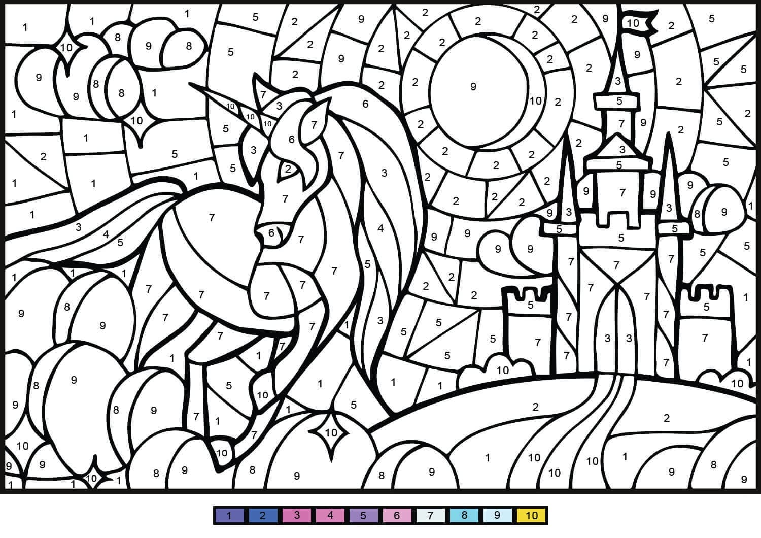 Dibujos para colorear por números para niños - Imprime gratis