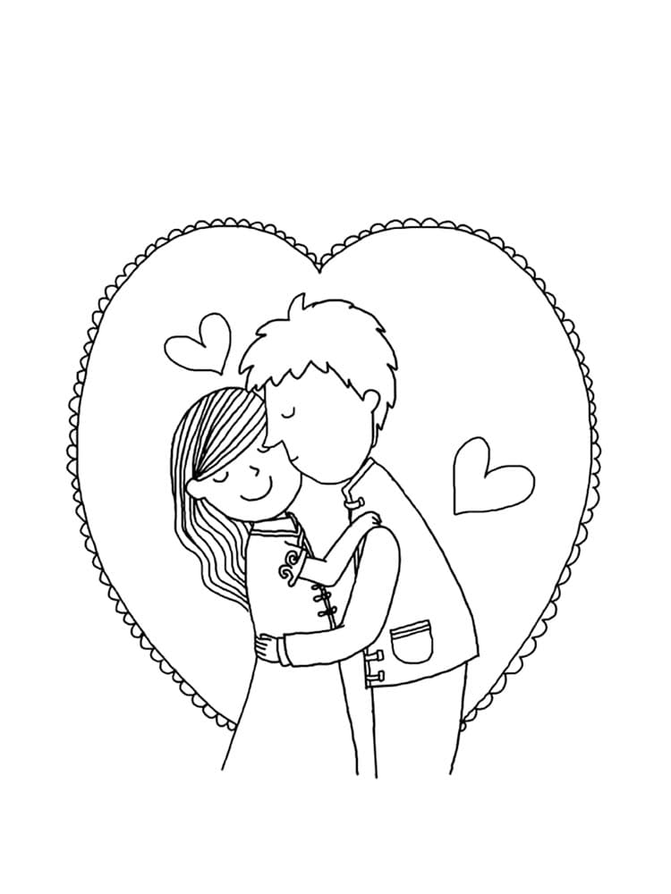 Coloriage Couple Amoureux - 100 images pour une impression gratuite